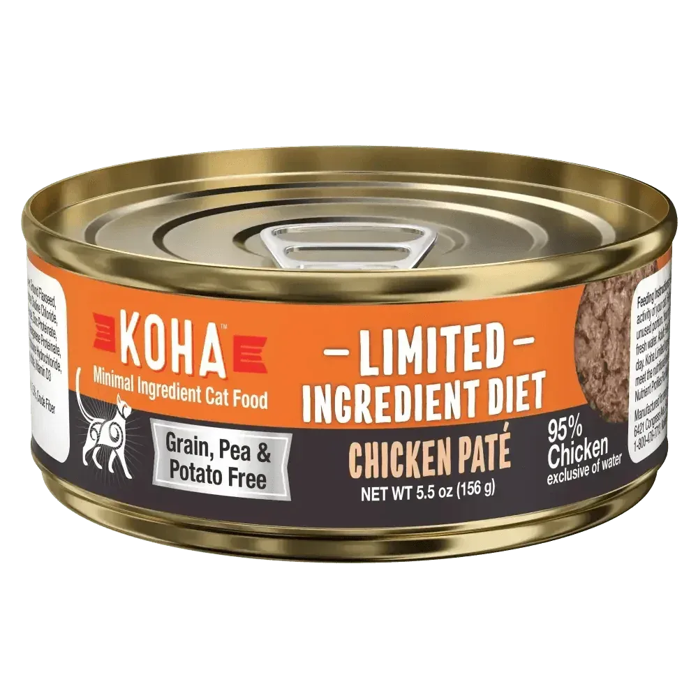 Koha Limited Ingredient Chicken Pate Wet Cat Food – 5.5oz, Case of 24