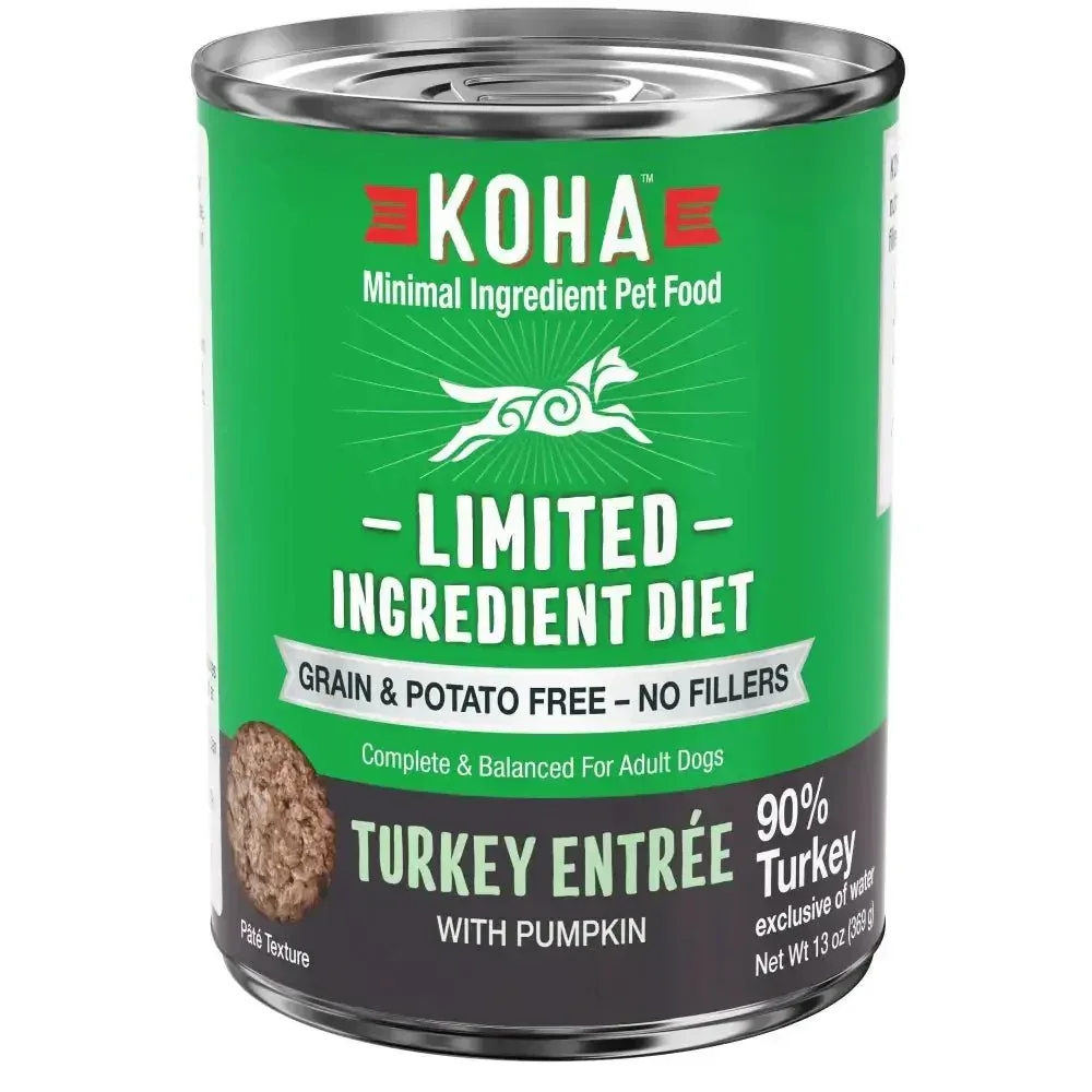 KOHA Limited Ingredient Diet Turkey Entrée for Dogs 13oz Cans Case of 12