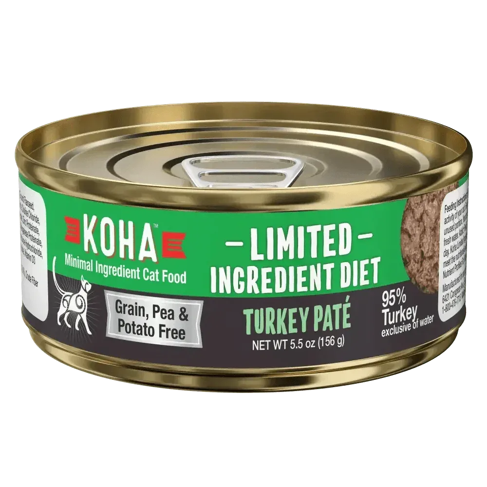Koha Limited Ingredient Turkey Pate Wet Cat Food – 3oz, Case of 24