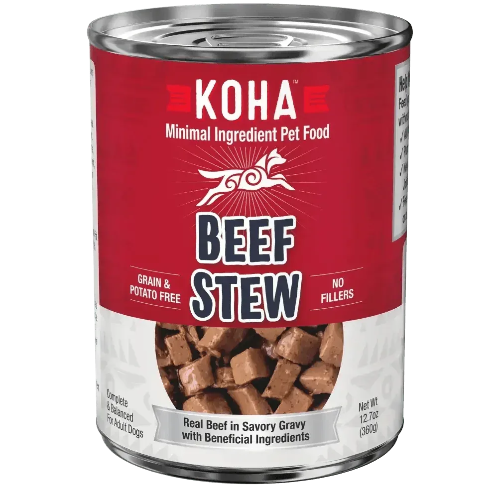 KOHA Minimal Ingredient Beef Stew for Dogs 12.7oz Cans Case of 12