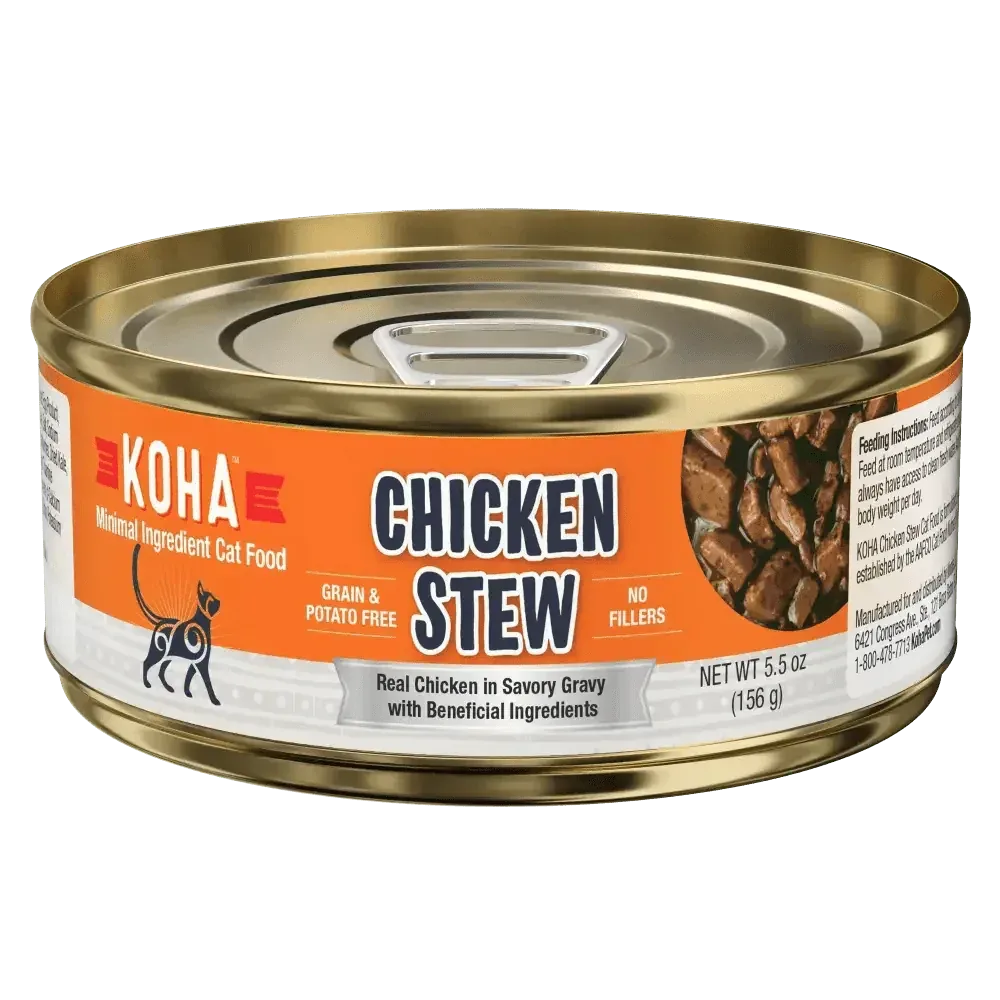 KOHA Minimal Ingredient Chicken Stew Wet Cat Food 5.5 oz Case of 24