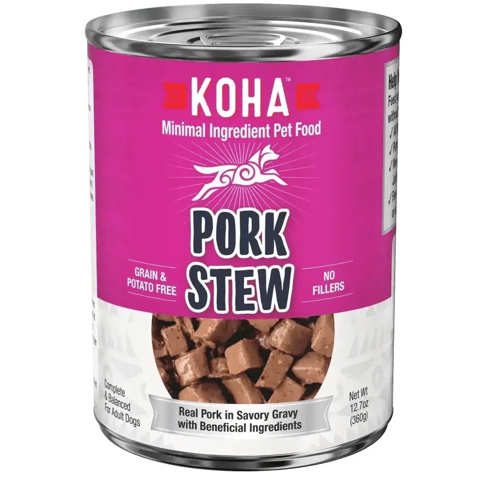 KOHA Minimal Ingredient Pork Stew for Dogs 12.7oz Case of 12