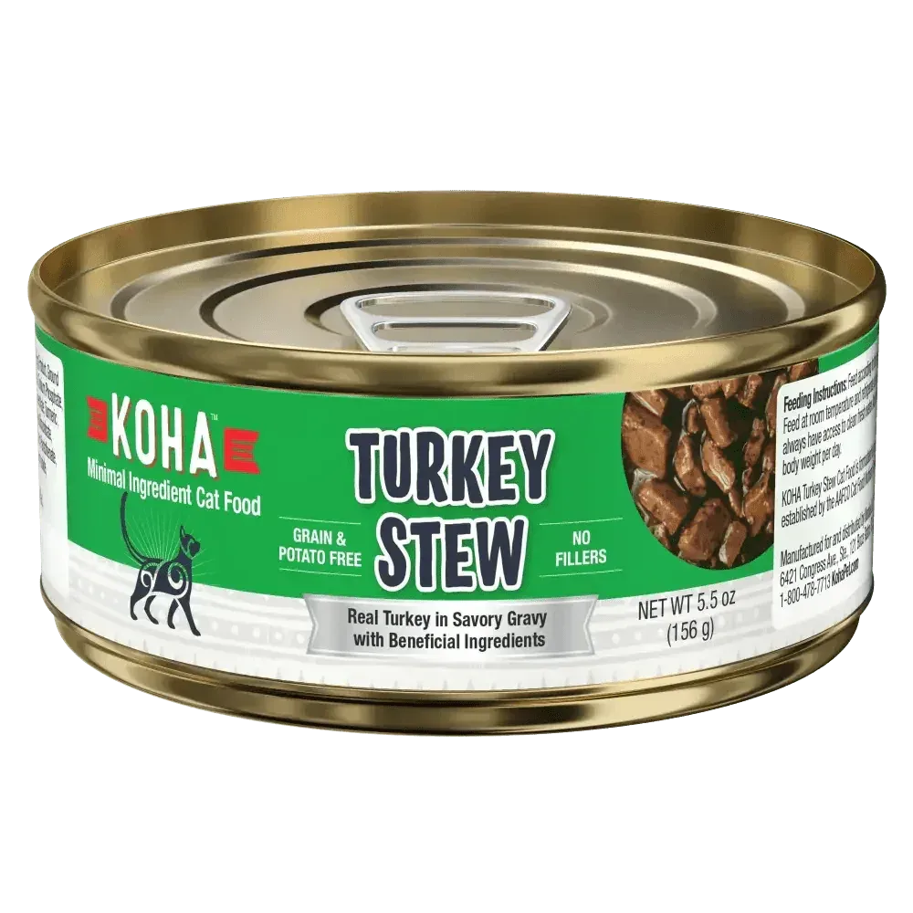 KOHA Minimal Ingredient Turkey Stew for Cats 5.5 oz Case of 24