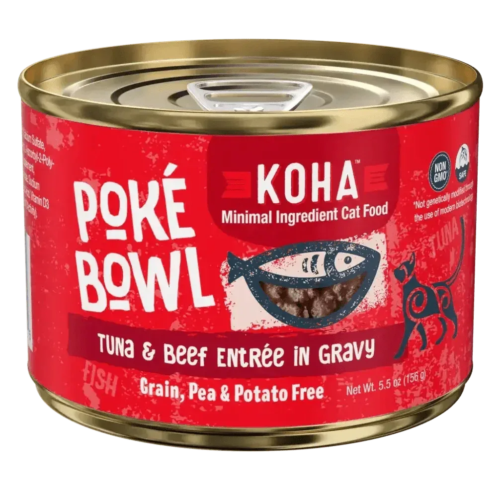KOHA Poké Bowl Tuna & Beef Entrée in Gravy for Cats