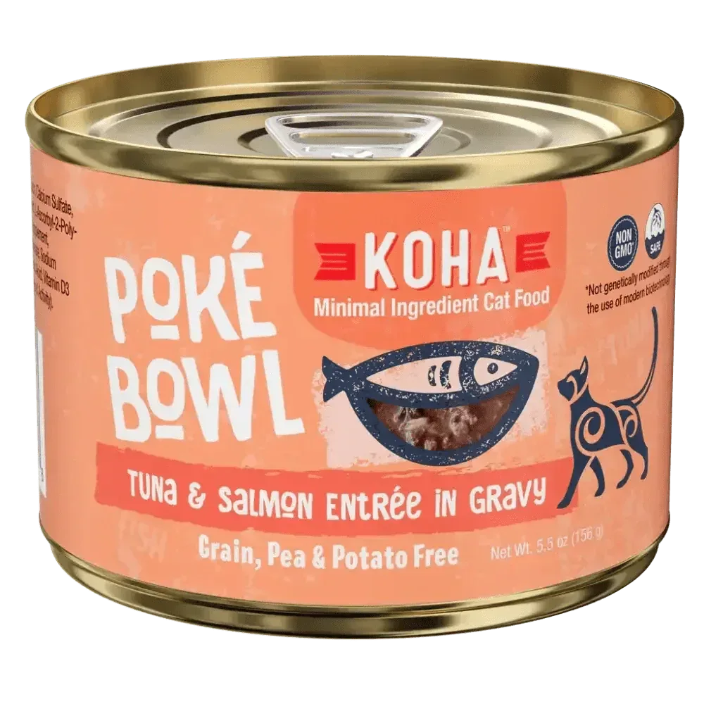 KOHA Poké Bowl Tuna & Salmon Entrée in Gravy for Cats