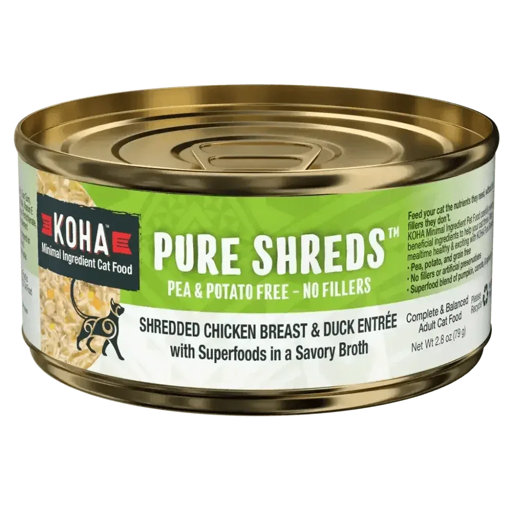 KOHA Pure Shreds Shredded Chicken Breast & Duck Entrée for Cats