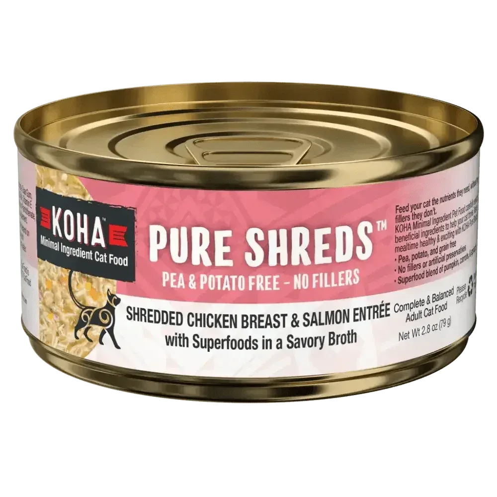 KOHA Pure Shreds Shredded Chicken Breast & Salmon Entrée Wet Cat Food