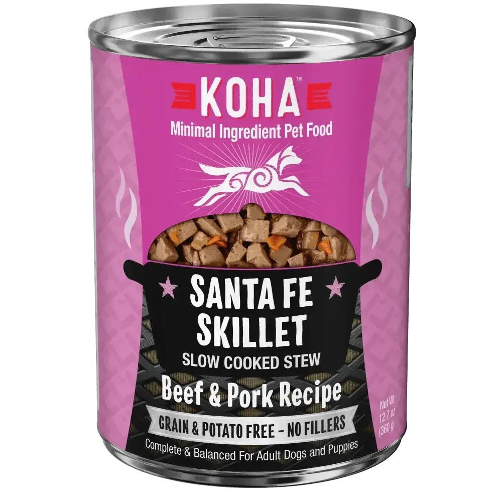 KOHA Santa Fe Skillet Slow Cooked Stew Beef & Pork Recipe for Dogs 12.7oz Case of 12