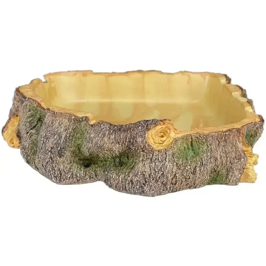 Komodo Habitat Polyresin Wood Reptile Bowl