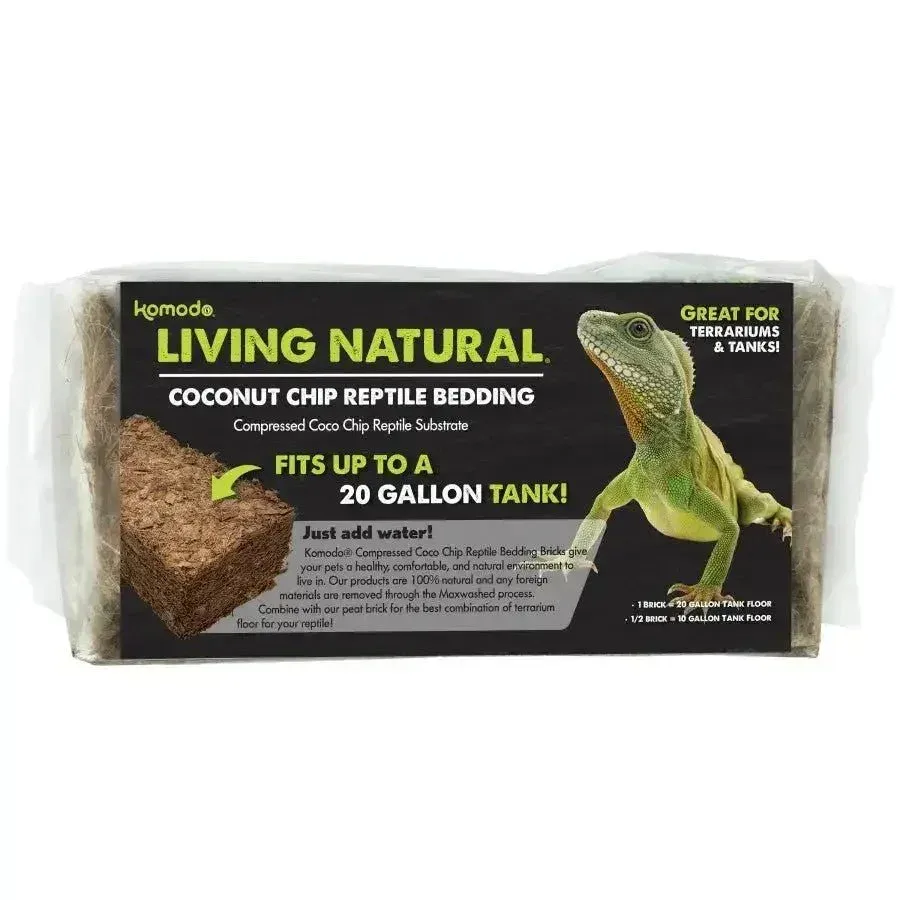 Komodo Living Natural Coconut Chip Reptile Bedding Brick