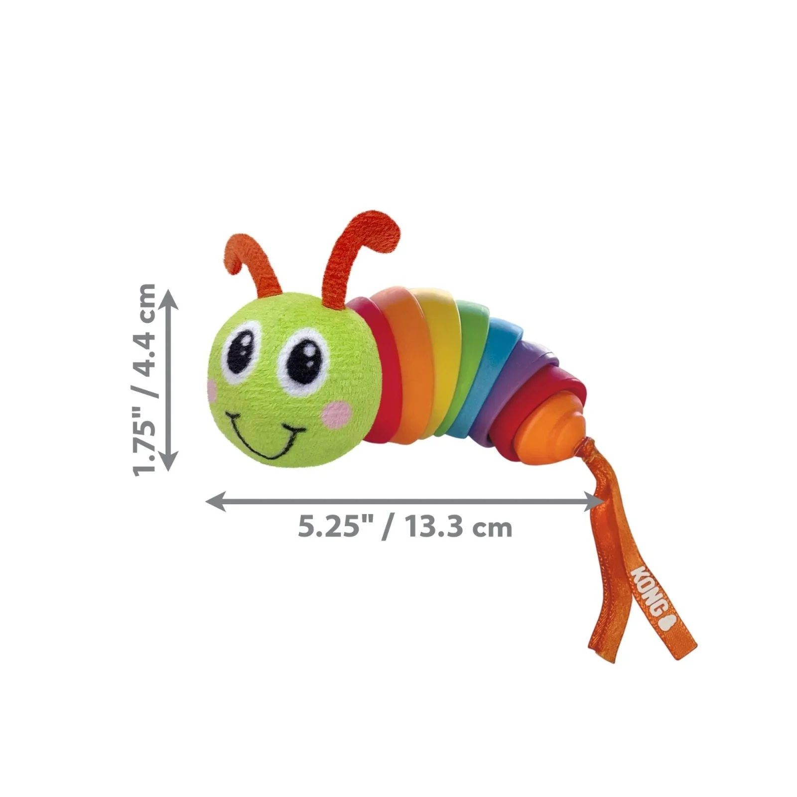 KONG Bat-A-Bout Clackz Caterpillar Cat Toy, One Size - Image 2