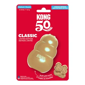 KONG Classic 50 Year Anniversary Dog Toy Gold Small