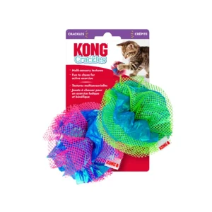 KONG Crackles Fluff Balls Cat Toy, Assorted 2-Pack, One Size