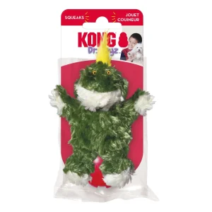 KONG Dr. Noyz Unstuffed Plush Dog Toy Frog with Squeaker X-Small