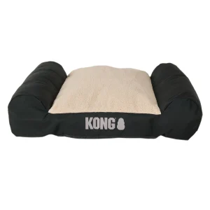 KONG® Durable Lounger Large Dog Bed, Water-Resistant, Grey & Black, 30L x 40W
