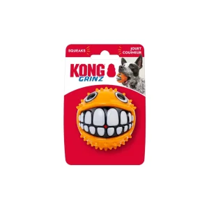 KONG Grinz Puffer Fish Dog Toy, Orange Medium