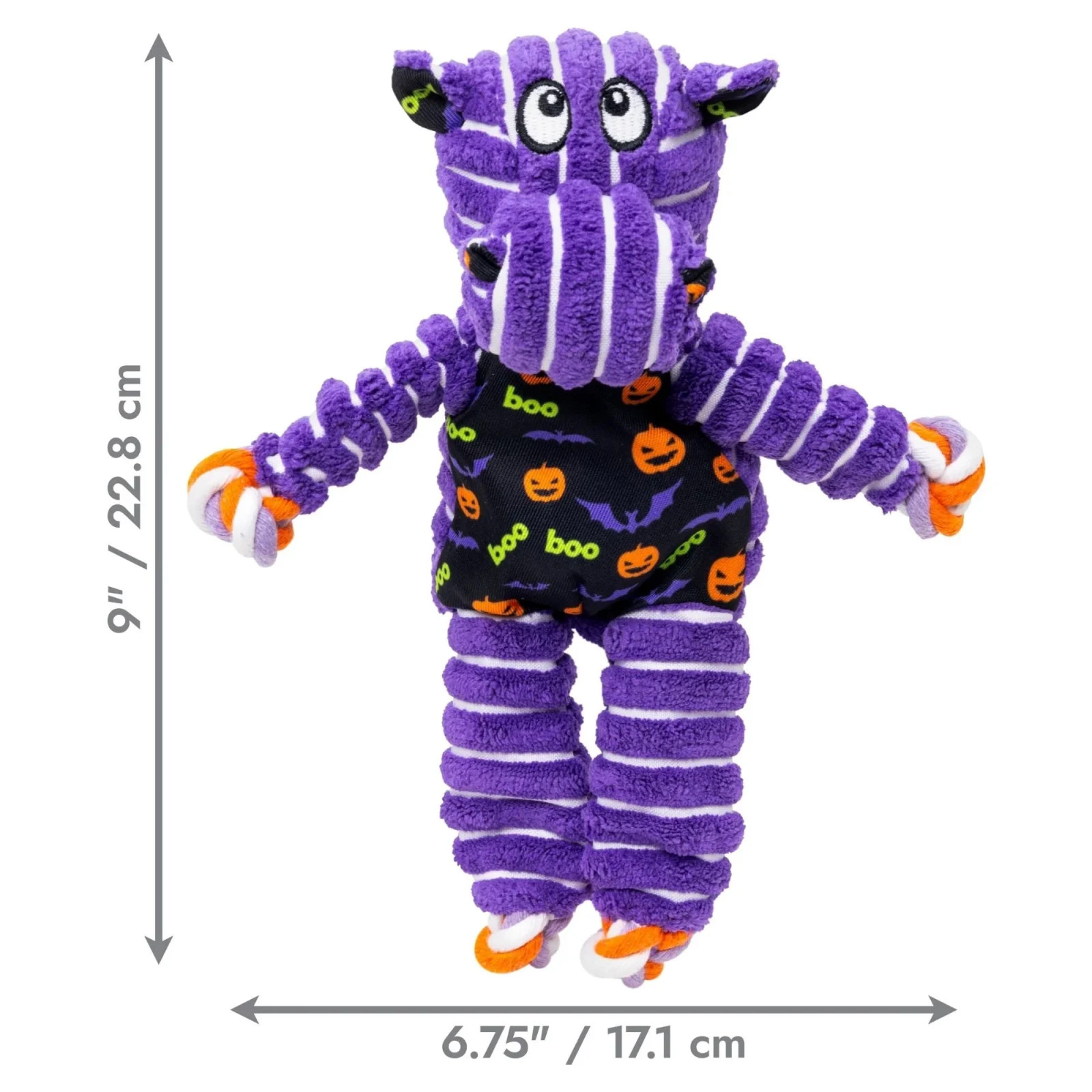 KONG Halloween Knots Hippo Dog Toy Purple Small/Medium - Image 2