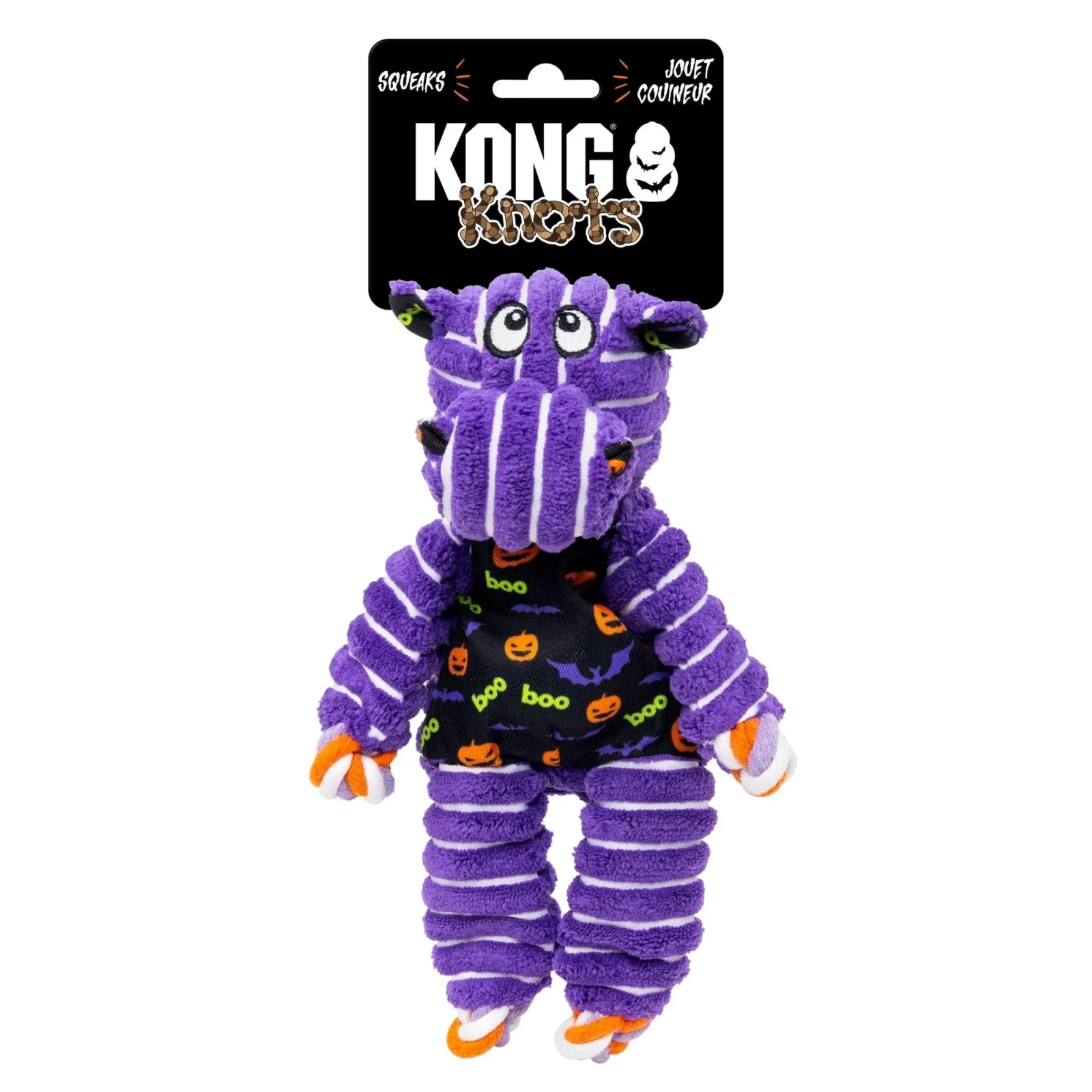 KONG Halloween Knots Hippo Dog Toy Purple Small/Medium