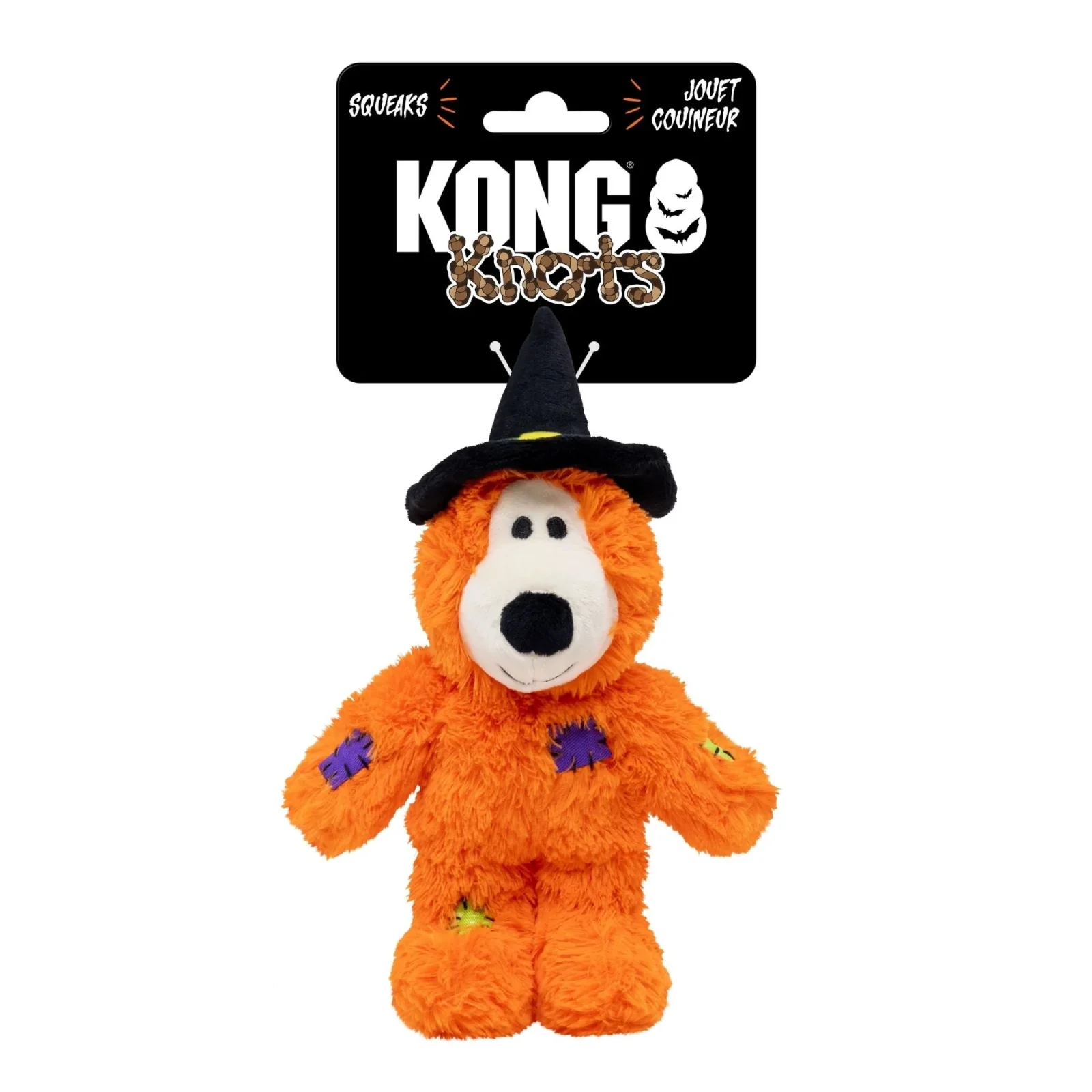 KONG Halloween Wild Knots Witch Bear Dog Toy Orange Small/Medium