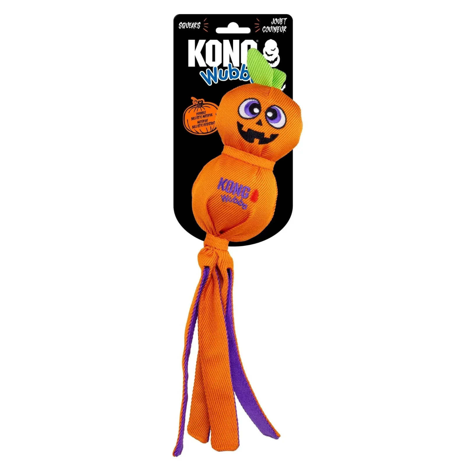 KONG Halloween Wubba Ballistic Jack-O-Lantern Dog Toy Large