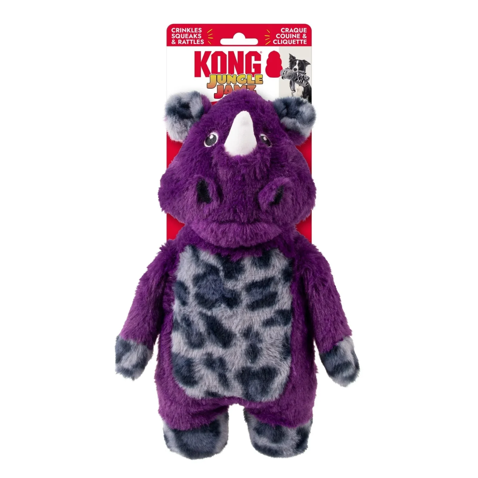 KONG Jungle Jamz Rhino Dog Toy Medium/Large