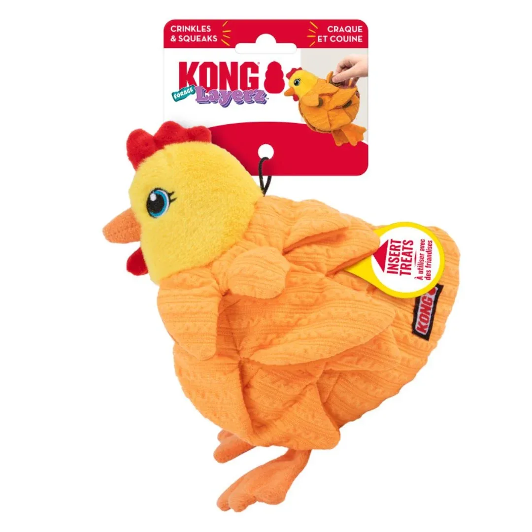 KONG Layerz Forage Hen Dog Toy Medium