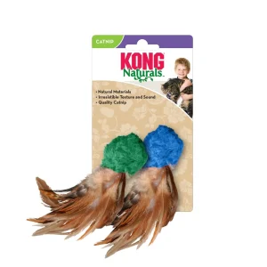 KONG Naturals Crinkle Ball With Feathers Cat Toy, 2-Pack