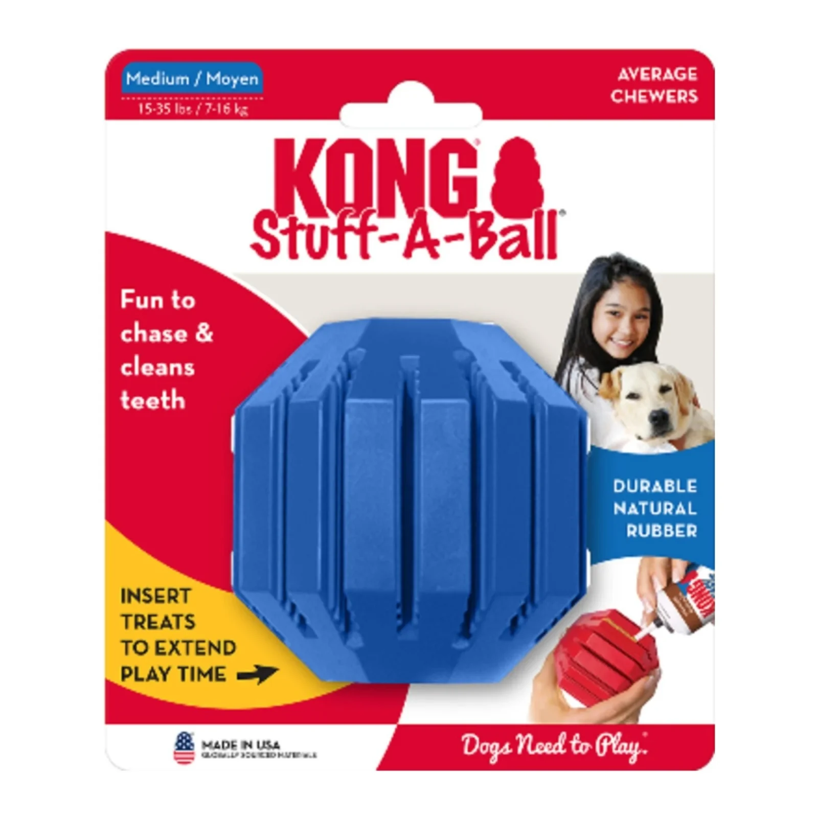 KONG Old Glory Stuff-A-Ball Dog Toy Medium