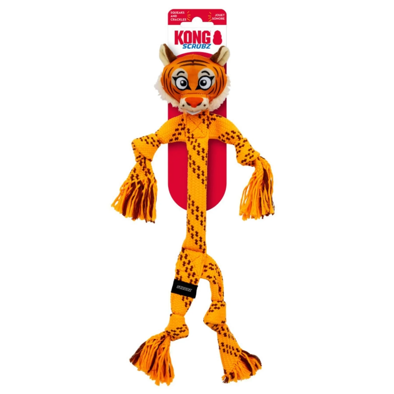 KONG Scrubz Safari Tiger Dog Toy, Medium