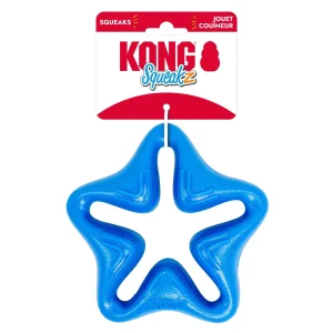 KONG Squeakz Star Dog Toy, Blue, Medium