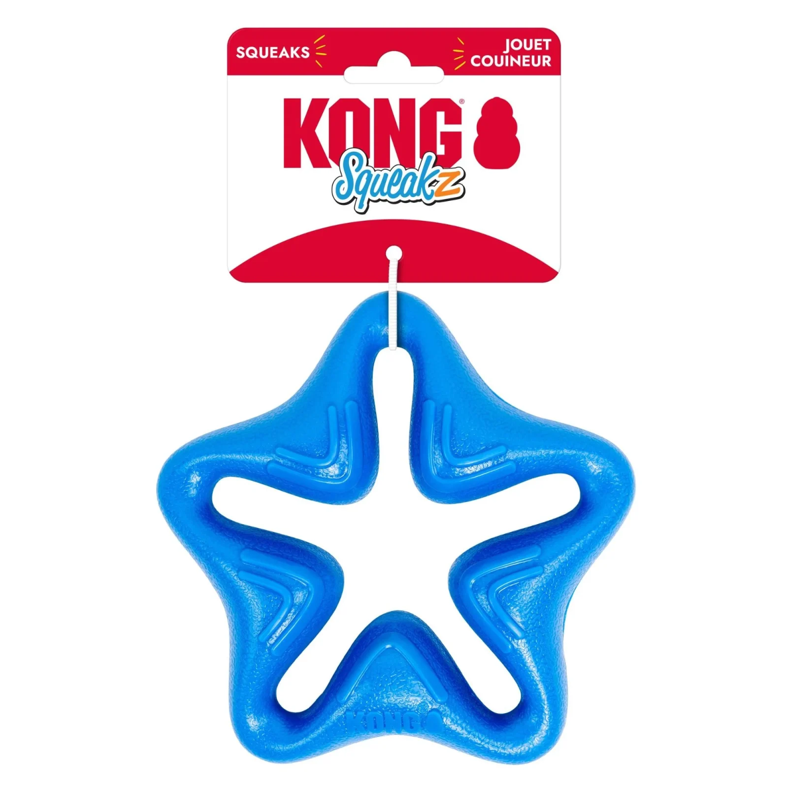 KONG Squeakz Star Dog Toy, Blue, Medium