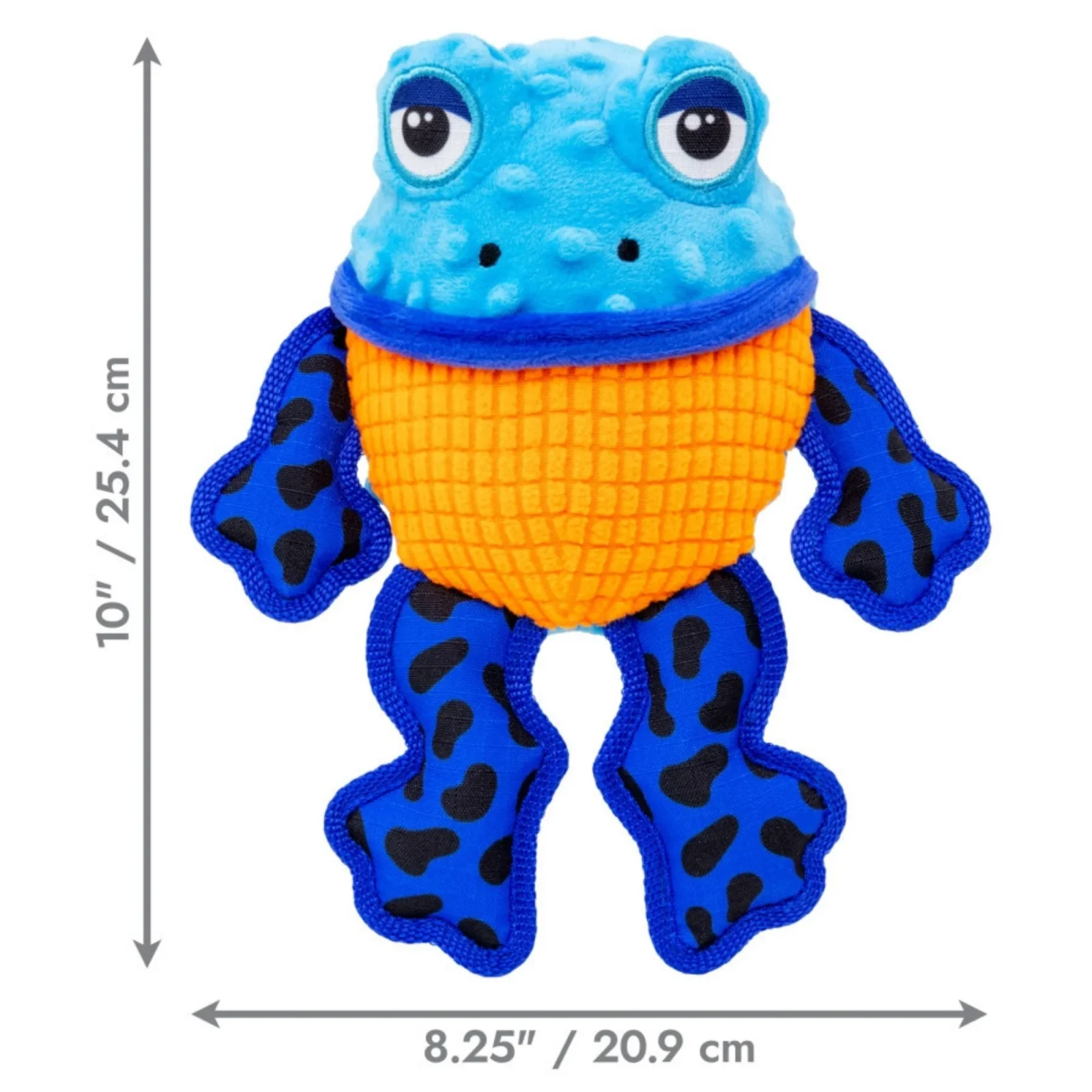 KONG Tropics Rattlez Frog Dog Toy, Blue, Medium/Large - Image 2