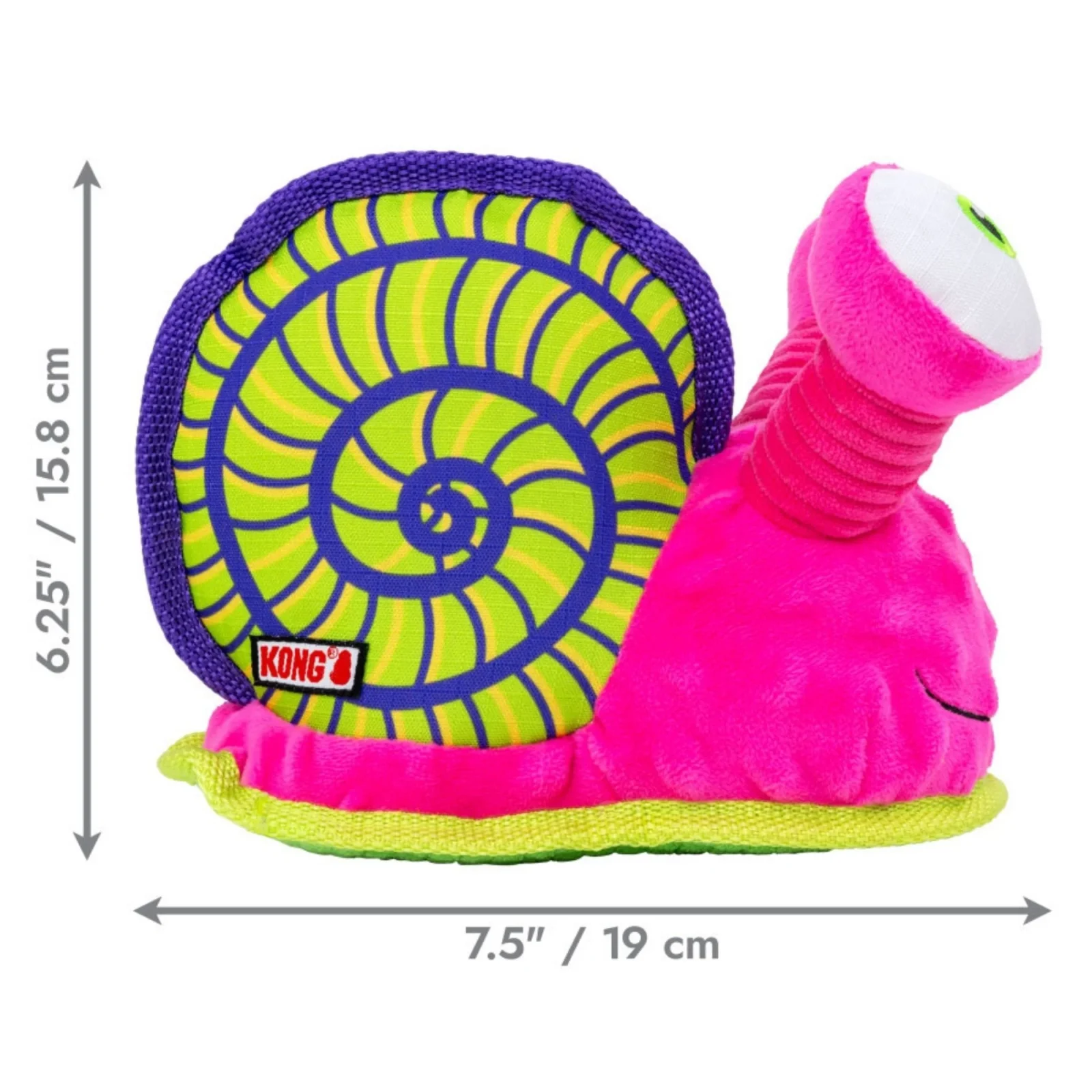 KONG Tropics Rattlez Snail Dog Toy, Multi Color Medium/Large - Image 2