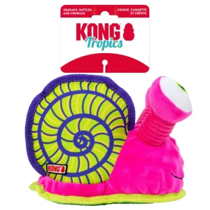 KONG Tropics Rattlez Snail Dog Toy, Multi Color Medium/Large