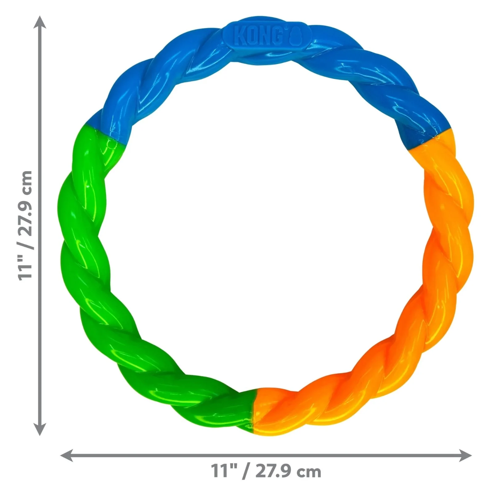 KONG Twistz High Viz Ring Dog Toy, Assorted Large - Image 2