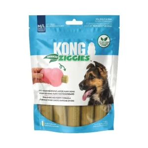 KONG Ziggies Enhanced Plant Based Puppy Treats, MD/LG 8oz