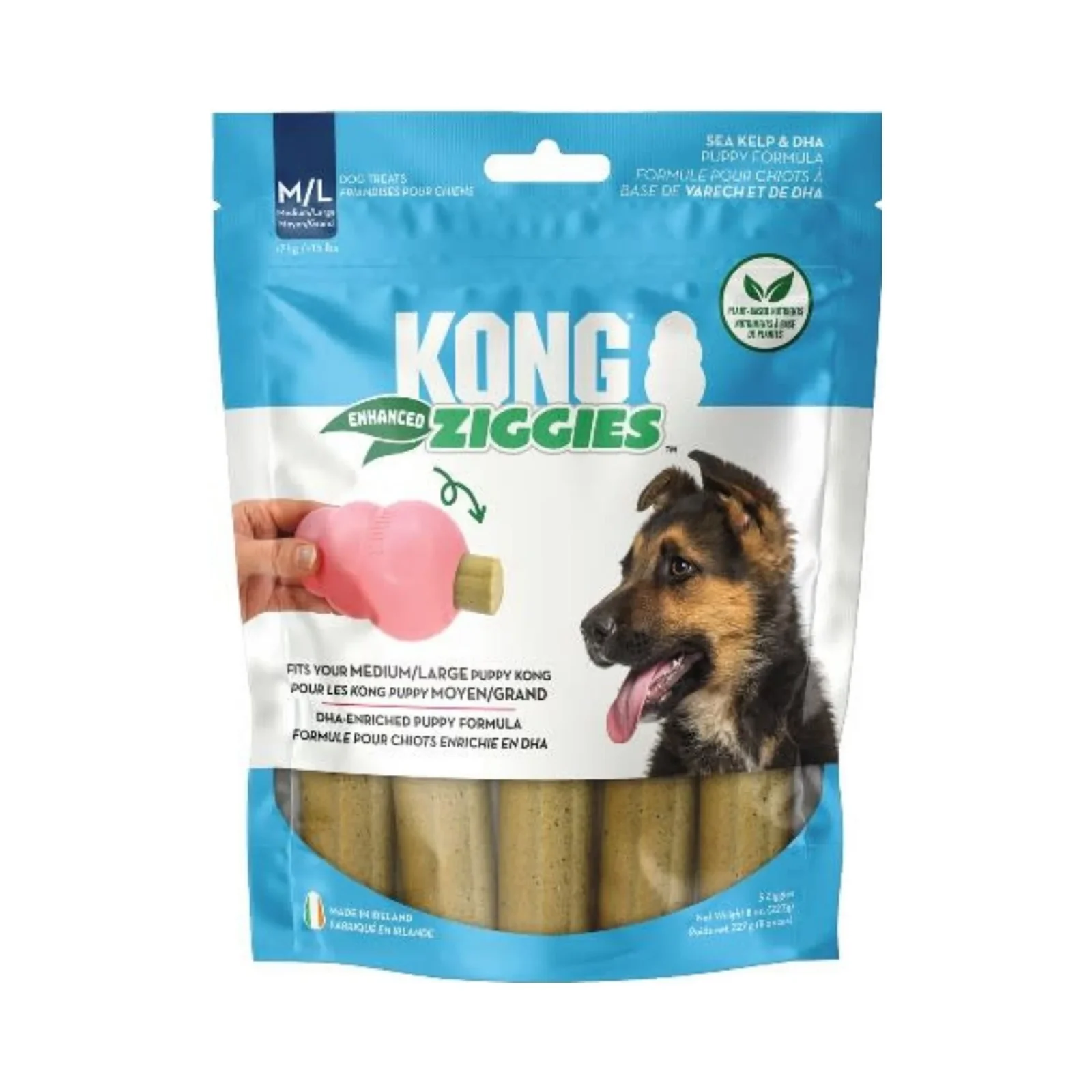 KONG Ziggies Enhanced Plant Based Puppy Treats, MD/LG 8oz