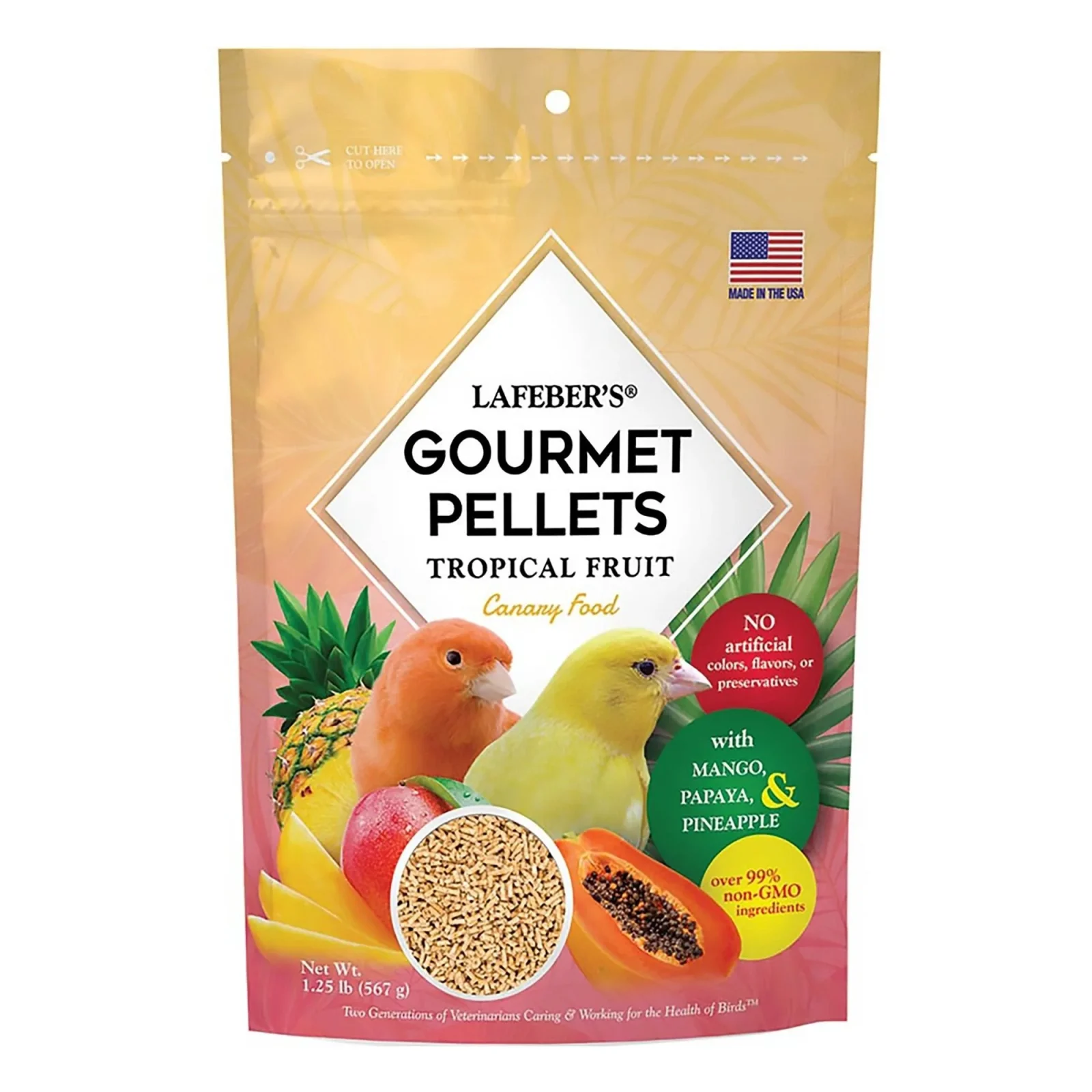 Lafeber Tropical Fruit Gourmet Pellets Canary Bird Food 1.25lb