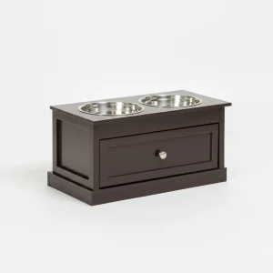 Large Elevated Dog Bowls with Storage Drawer Containing 11L Capacity
