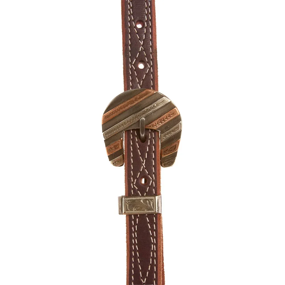 Layton Bits & Spurs Slit Ear Headstall with Silver Buckles - Image 2
