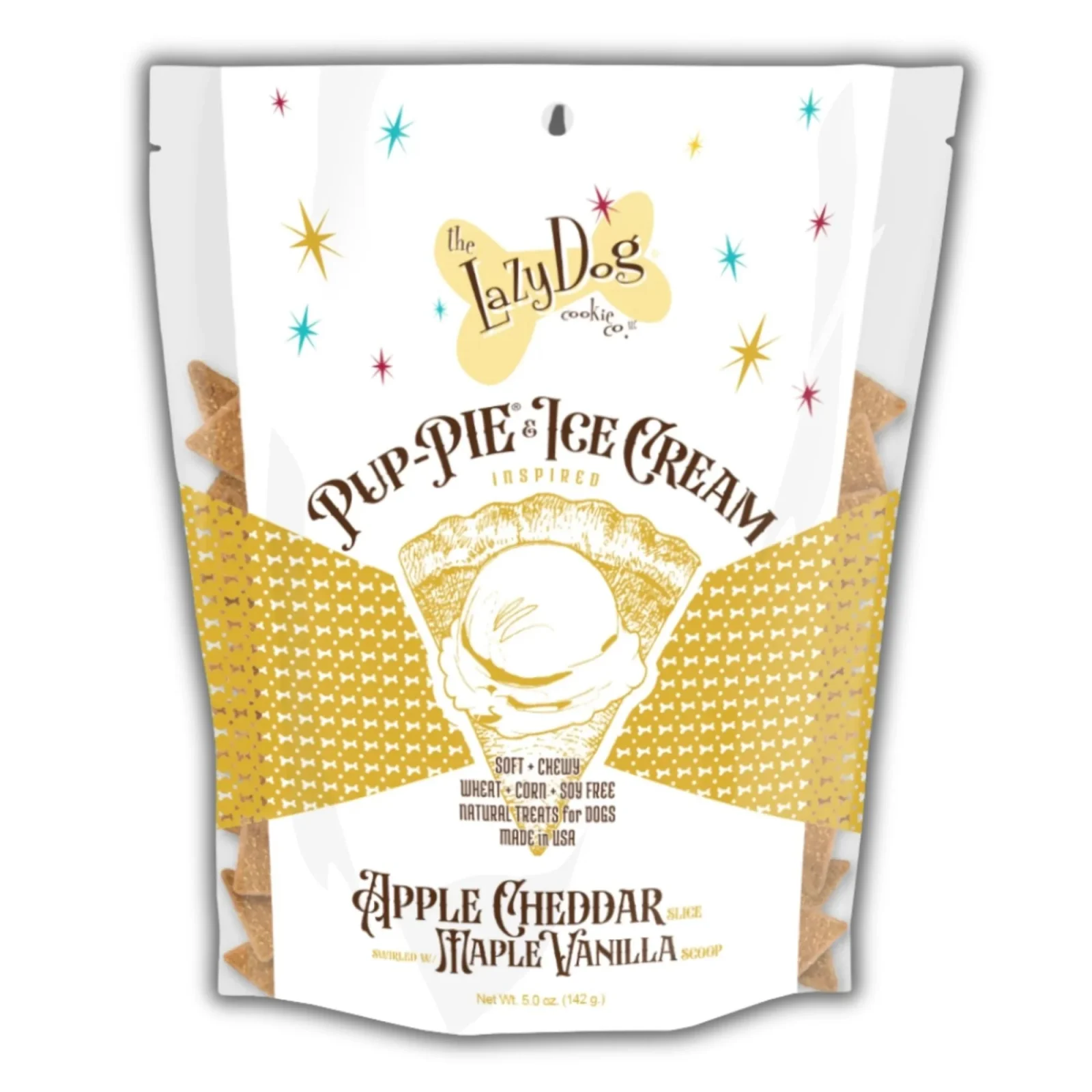 Lazy Dog Apple and Cheddar with Maple and Vanilla Dog Treats 5oz. (Case of 3)