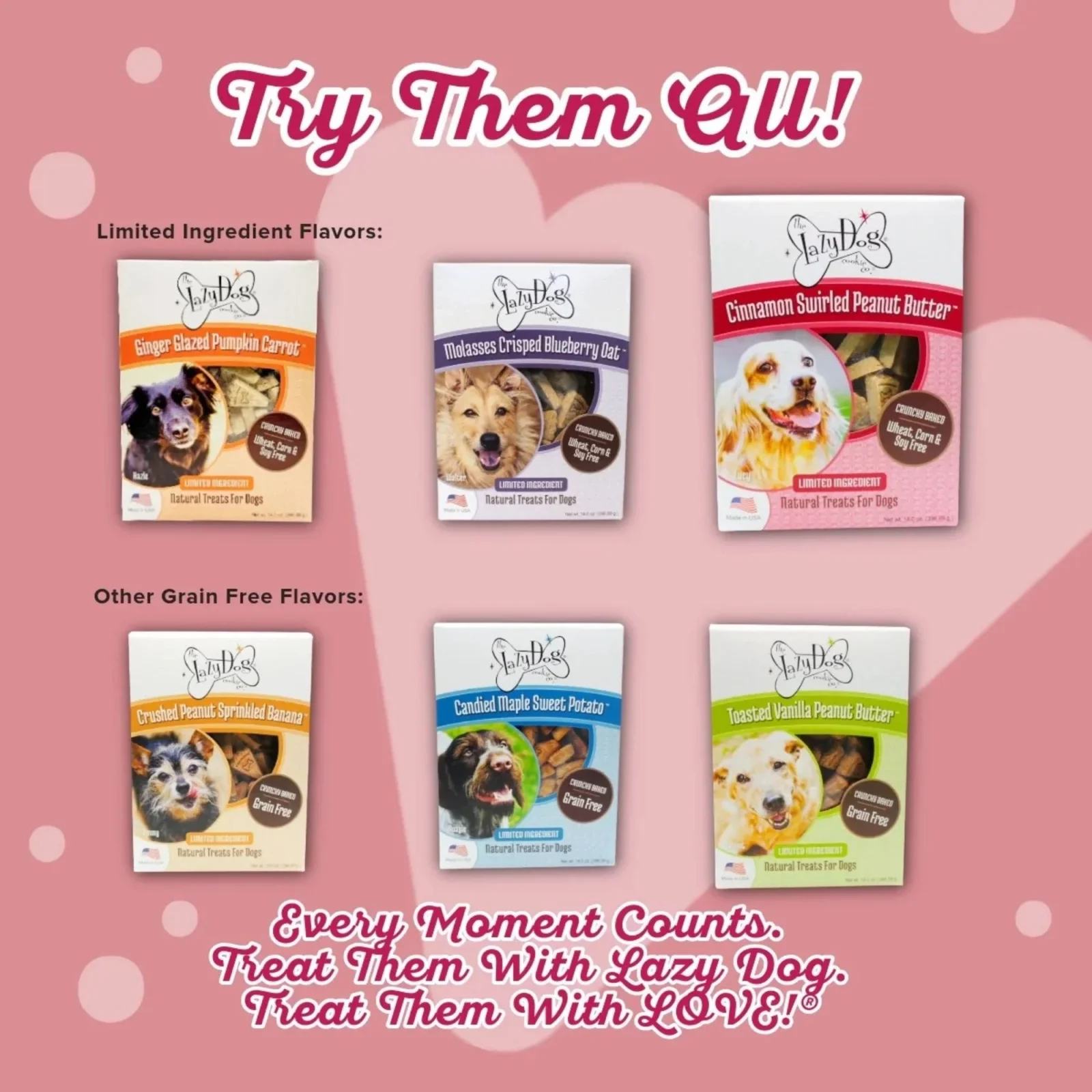 Lazy Dog Cinnamon Swirled Peanut Butter (Wheat, Corn & Soy Free) Dog Treat 14oz. - Image 2