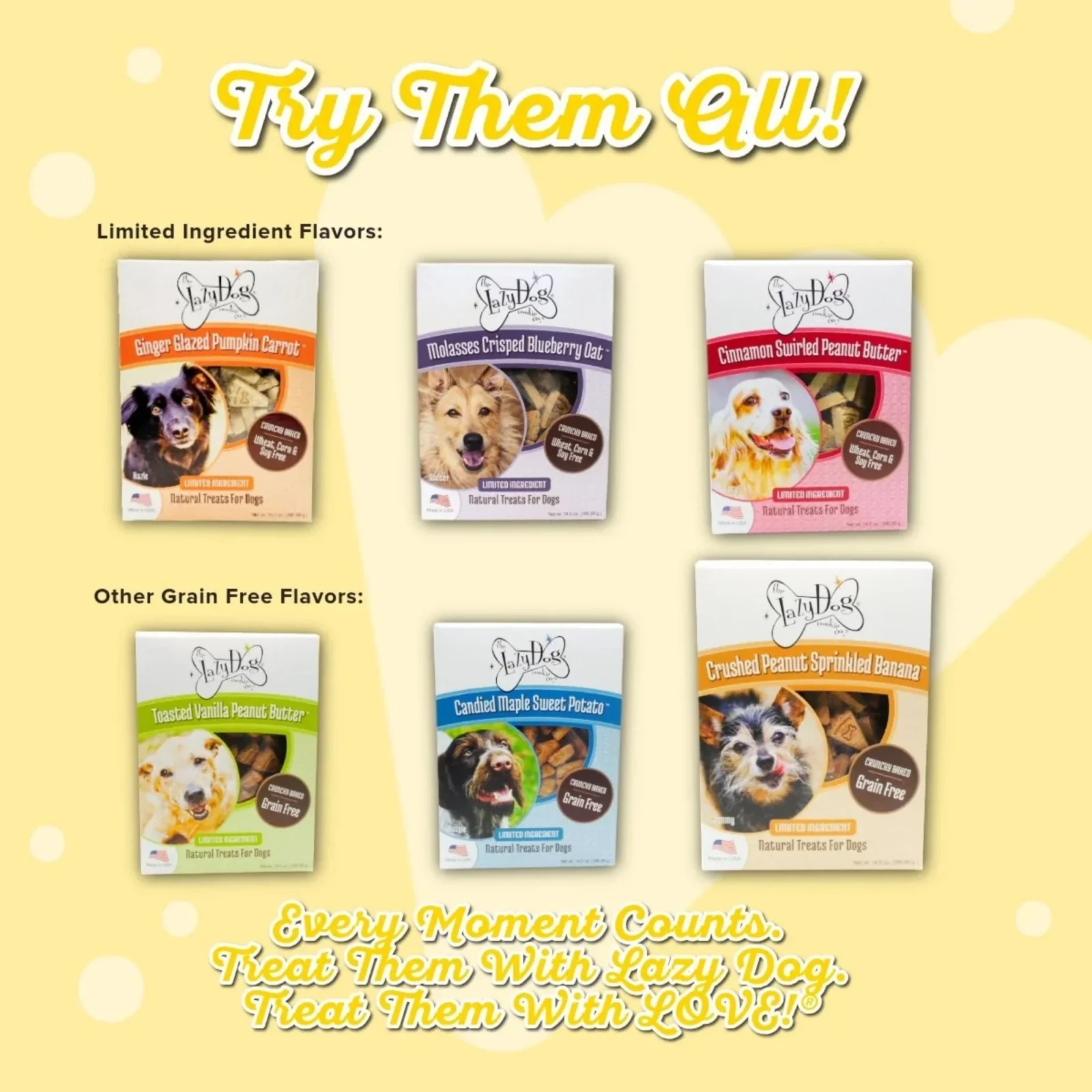 Lazy Dog Grain Free Crushed Peanut Sprinkled Banana Dog Treat 14oz. - Image 2