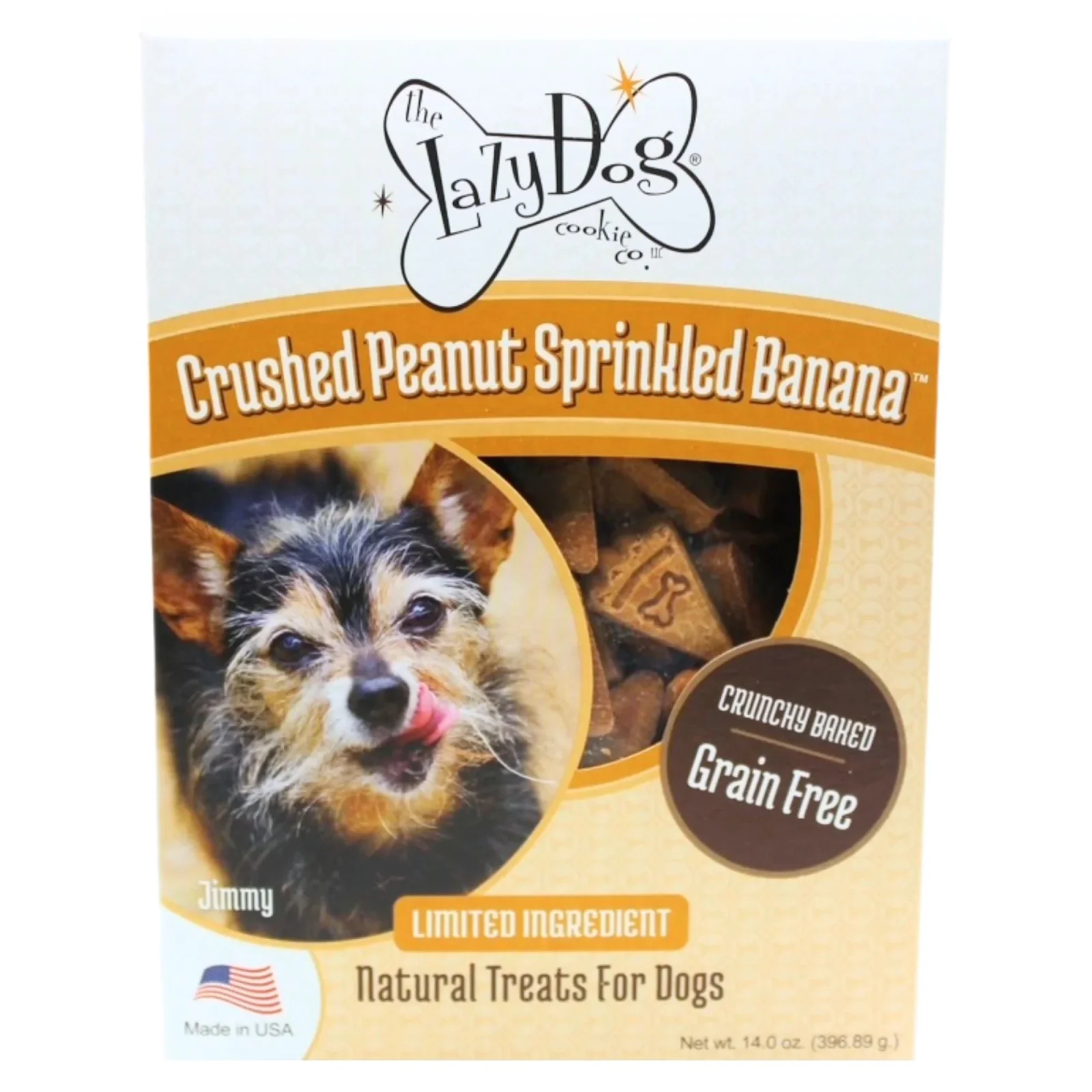 Lazy Dog Grain Free Crushed Peanut Sprinkled Banana Dog Treat 14oz.