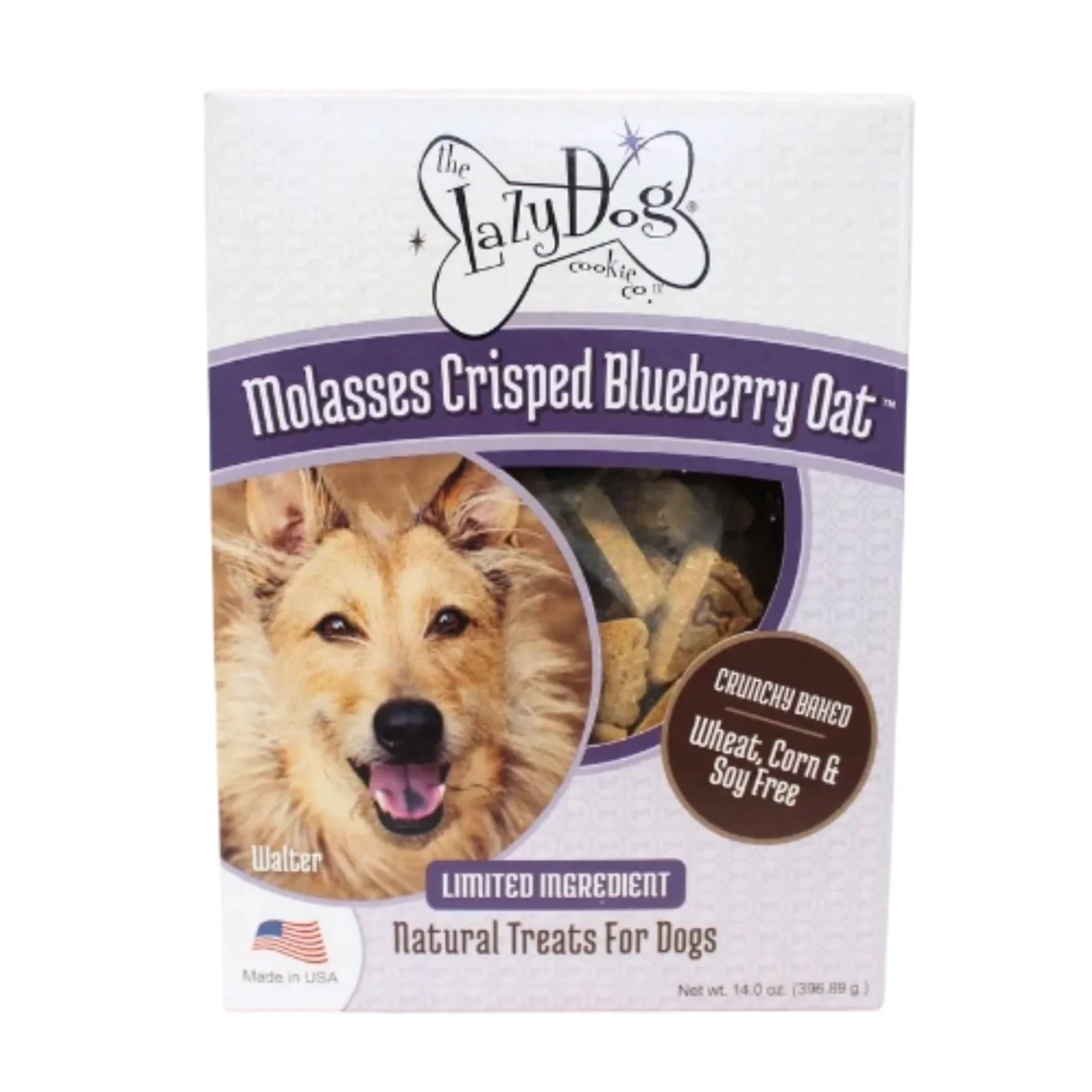 Lazy Dog Molasses Crisped Blueberry Oat (Wheat, Corn & Soy Free) Dog Treat 14oz.