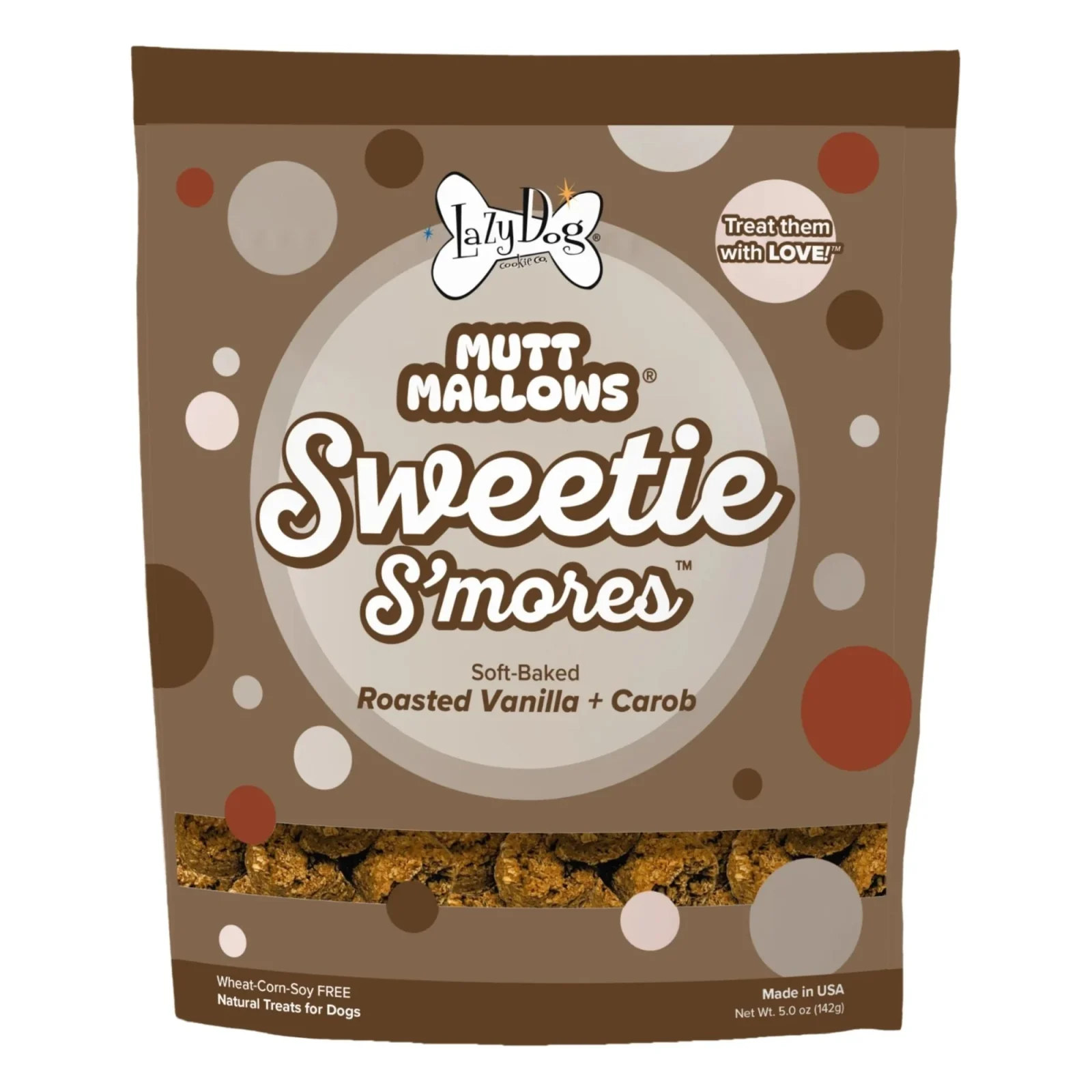 Lazy Dog Mutt Mallows Sweetie S'mores Dog Treat 5oz. (Case of 3)