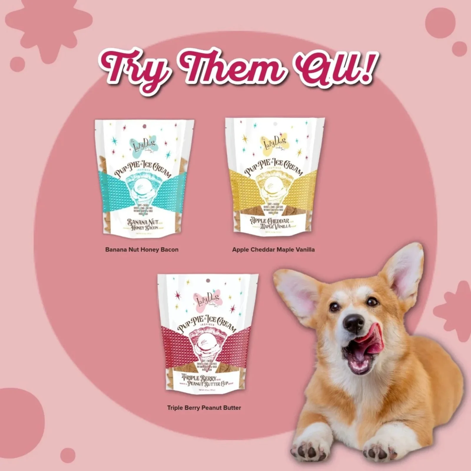Lazy Dog Triple Berry with Peanut Butter Dog Treats 5oz. (Case of 3) - Image 2