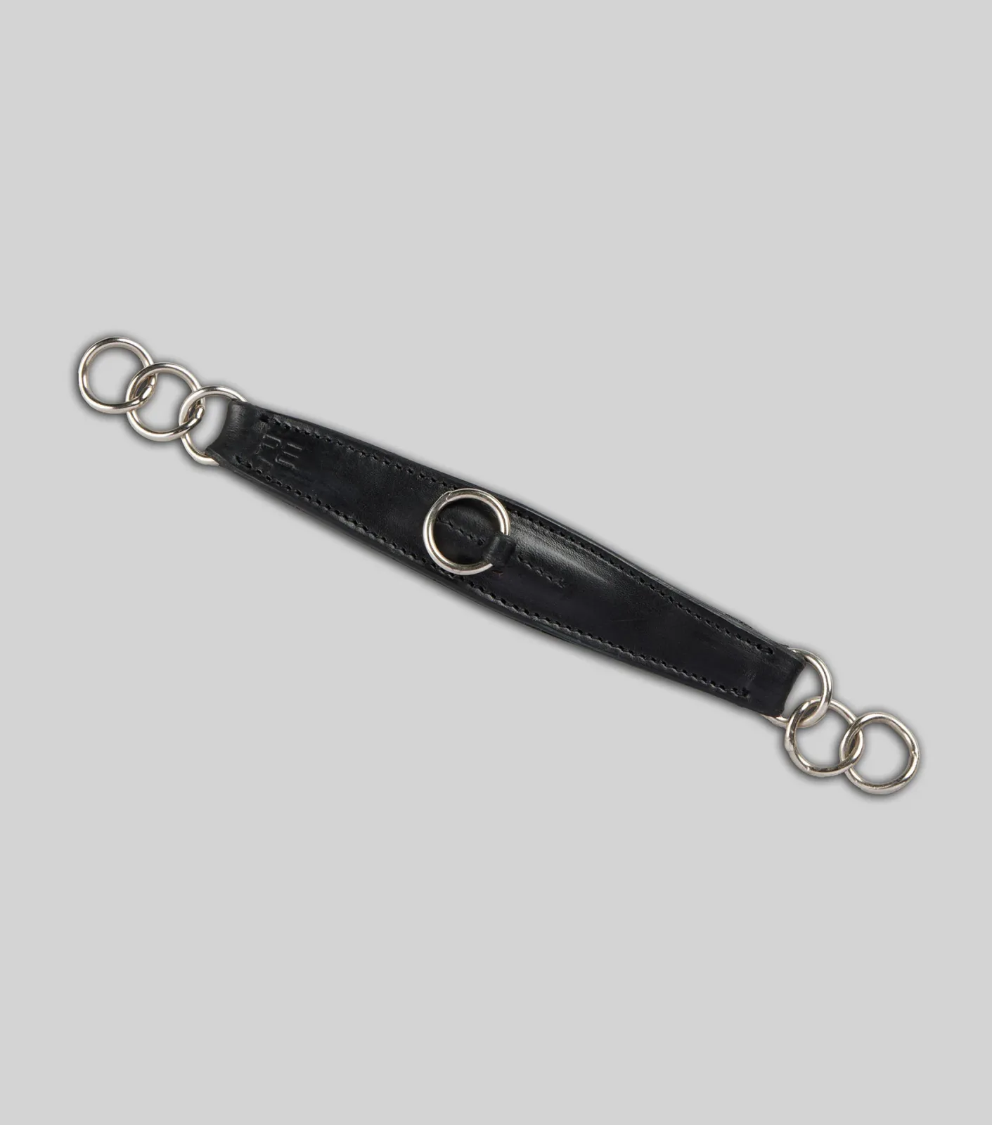 Leather Curb Strap Black