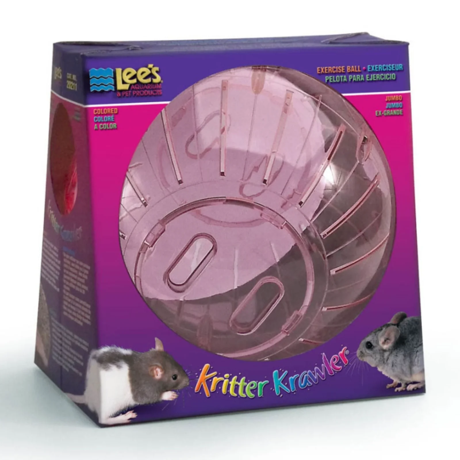 Lee's Aquarium & Pet Products Kritter Krawler Colored View-Thru Box Exercise Wheel Pink, 1ea/Jumbo