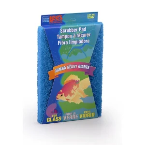 Lee's Aquarium & Pet Products Scrubber Pad for Glass Aquariums Blue, 1ea/6 In X 9 in, Jumbo